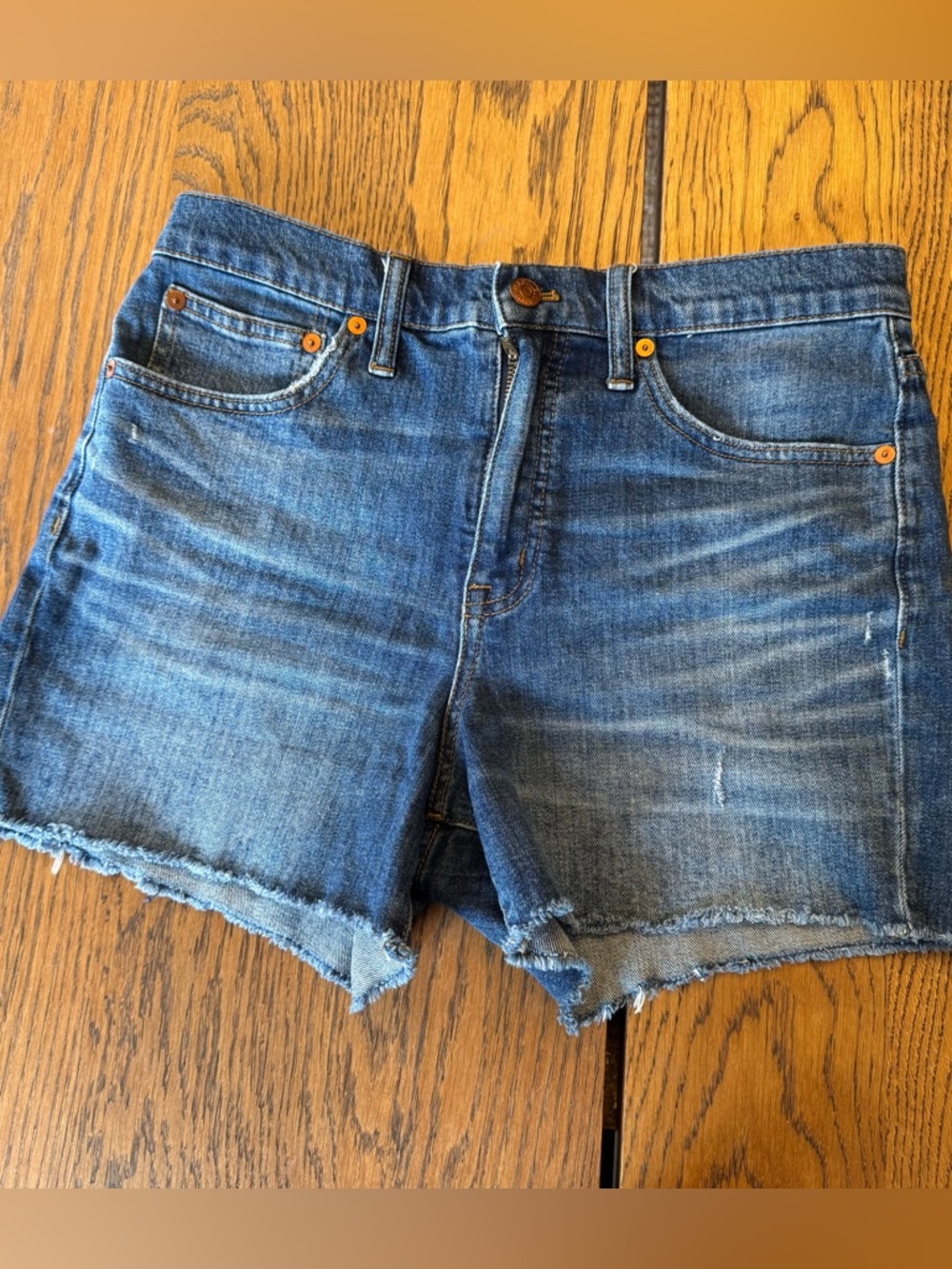 Madewell cut offs high rise denim shorts size 27 Raw Hem Jean Shorts cuff